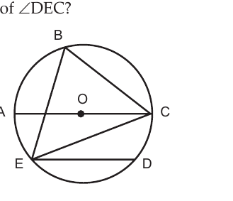 Circle with diameter AC, chord ED parallel to AC, point B on the circle
