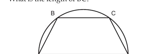 Semicircle with diameter AD; chord BC parallel to AD, with AB and CD drawn